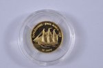10 lats, 1997, gold, Latvia, 1.24 g, Ø 13.92 mm, Proof, with a certificate...