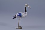 Figurine, Crane, metal, enamel cluazone, China, 11 cm...