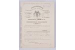 document, The Second Russian Fire Insurance Society, 1898, 34x24.5 cm...