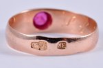 кольцо, золото, 56 проба, 3.03 г., размер кольца 18.5, рубин, начало 20-го века, Российская империя...