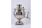 samovar, Grigory Ermilov. Tula country, brass, nickel plating, Russia, the 2nd half of the 19th cent...