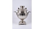 samovar, Grigory Ermilov. Tula country, brass, nickel plating, Russia, the 2nd half of the 19th cent...