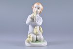 statuete, meitene ar cāļiem, porcelāns, Rīga (Latvija), PSRS, Rīgas porcelāna rūpnīca, 20 gs. 40tie...