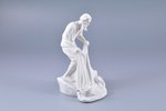 figurine, the old man and the goldfish, bisque, Riga (Latvia), USSR, sculpture's work, Riga porcelai...