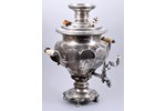samovar, Genniger and Co, brass, ivory, silver plated, Russia, Poland, the 2nd half of the 19th cent...