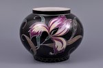 vase, Flowers-de-luce, sculpture's work, J.K. Jessen manufactory, handpainted by Irina Sochevanova,...