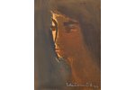 Murnieks Laimdots (1922-2011), "Figure", carton, oil, 33x25 cm...