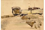 Osis Janis (1926 - 1991), "Landscape", carton, oil, 22x31 cm...