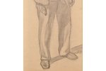 Миесниекс Карлис (1887-1977), "Учитель", бумага, карандаш, 35x15 см...