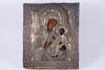 icon, "Our Lady of Iver", board, silver, 84 standard, Russia, 1862, 31x26.5 cm...