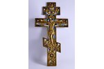 cross, the crucifixion, G.M.K. craftsman, copper alloy, 6-color enamel, Russia, 38x19.5 cm...