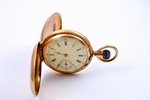 pocket watch, two-sided, France, the beginning of the 20th cent., gold, 14 K standart, 91.7 g, Ø 49....