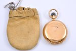 pocket watch, two-sided, France, the beginning of the 20th cent., gold, 14 K standart, 91.7 g, Ø 49....