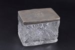 case, silver, crystal glass, 84 standard, 12.7x9x9.5 cm, the beginning of the 20th cent., Russia...