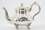 small teapot, silver, Craftsman Ivan Avdejev, 84 standard, 444 g, высота 13,3 cm, 1861, Moscow, Russ...