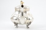 small teapot, silver, Craftsman Ivan Avdejev, 84 standard, 444 g, высота 13,3 cm, 1861, Moscow, Russ...