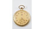 pocket watch, "Geneva", Switzerland, the 30ties of 20th cent., gold, 18 K standart, 51,9 g, Ø 4.8 mm...