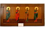 икона, Святые и апостолы, золочение, Российская империя, 2-я половина 19-го века, 35x69.5 см...