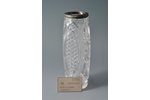 a vase, silver, crystal glass, 875 standard, 26.5 cm, the 20-30ties of 20th cent., Latvia...