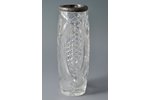 ваза, серебро, хрусталь, 875 проба, 26.5 см, 20-30е годы 20го века, Латвия...
