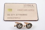 earrings, gold, silver, 6.7 g., diamond, the 40-50ies of 20 cent....