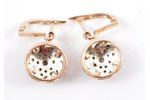 earrings, gold, silver, 12,15 g., diamond, the 40-50ies of 20 cent....