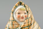 statuete, Meitene ar lakatiņu, porcelāns, Rīga (Latvija), PSRS, Rīgas porcelāna rūpnīca, gleznojuma...