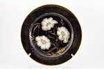 decorative plate, Flower motif (cobalt and gilding hand painting), M.S. Kuznetsov manufactory, handp...
