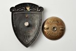 badge, Joint War school, graduating class of 1938th, Nº 937, silver, Latvia, 20-30ies of 20th cent.,...