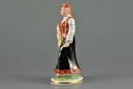 statuete, Sieviete tautas tērpa, porcelāns, Rīga (Latvija), M.S. Kuzņecova rūpnīca, 1937-1940 g., 12...