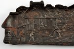 tray, "Japanese village", cast iron, 25 x 10 cm, weight 426 g., USSR, Kasli, the 30ties of 20th cent...