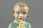 figurine, A Girl with chicken, porcelain, Riga (Latvia), M.S. Kuznetsov manufactory, 1937-1940, 12 c...