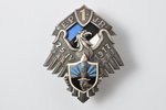 badge, 1st Infantry Regiment, Estonia, 20-30ies of 20th cent., 46 x 38 mm, 19.55 g...