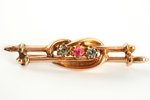 a brooch, gold, 56 standart, 2.50 (total) g., the 2nd half of the 19th cent., Russian empire...