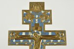 cross, The Crucifixion, copper alloy, guilding, 2-color enamel, Russia, the 2nd half of the 19th cen...