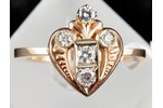 a set, gold, 585 standard, 10,2 g., the size of the ring 18, diamonds, 9x~0,08, 6x ~0.12 ct, the 90i...