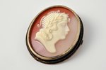 a brooch, cameo, silver, plastic, 875 standard, 7.95 g., the item's dimensions 4.15 x 3.55 cm, 1921-...
