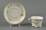 tējas pāris, Gardnera porcelāna rūpnīca, Krievijas impērija, 19. gs. 2. puse, apakštasīes Ø 11.5 см,...