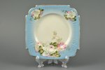 decorative plate, Gardner porcelain factory, Russia, the 2nd half of the 19th cent., 17 x 17 cm...