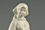 figurine, A young woman wearing traditional clothes, porcelain, Riga (Latvia), USSR, sculpture's wor...