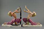 figurine, bookends, "Oriental Dance", porcelain, Riga (Latvia), USSR, sculpture's work, the 40ies of...