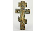 крест, Распятие, медный сплав, 7-цветная эмаль, Российская империя, 2-я половина 19-го века, 40.2 x...