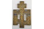 cross, The crucifixion of Christ with The Mother of God and saint Martha on left plate and John the...