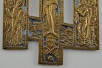 крест, киотный "Распятие Христово с предстоящими", на левой пластине - Богоматерь и святая Марфа, на...