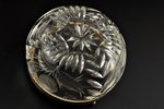 candy-bowl, silver, 875 standard, crystal glass, 11.5(Ø)x5.5 cm, the 30ties of 20th cent., Latvia...