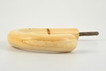 walking stick handle, ivory, amber, 13 x 11.5 cm, weight 171.3 g, cracked...