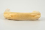 walking stick handle, ivory, amber, 13 x 11.5 cm, weight 171.3 g, cracked...