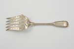 flatware set: fork, cake server, silver, engraving, 1875, 150.40+98.20 g, Germany, 31+23 cm...