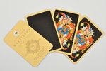 set of playing cards in leather case, 150th Anniversary, Leningrad Color Printing Combine 1817-1967,...