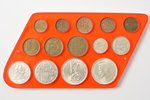 set of coins: 1 cent - 10 lits, , 20-30ies of 20th cent., Lithuania...